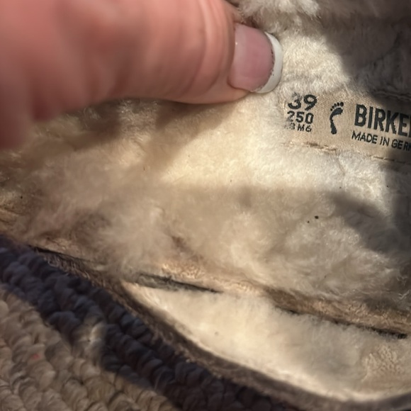 Birkenstock taupe tan Boston clog shearling fur slip on shoes sz 8 - Picture 4 of 8